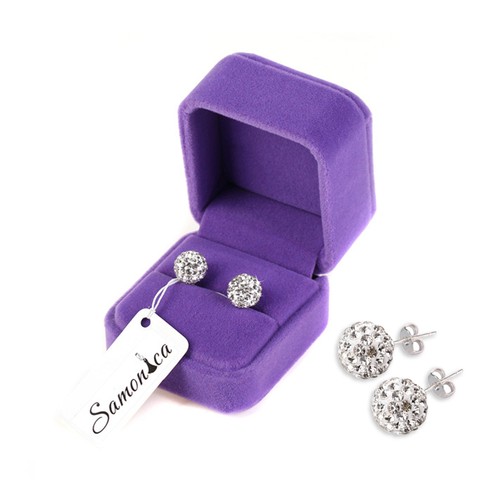 Earrings Ear Stud Czech Crystal Rhinestones Spacer Clay Beads Handmade Quality - Picture 17 of 27