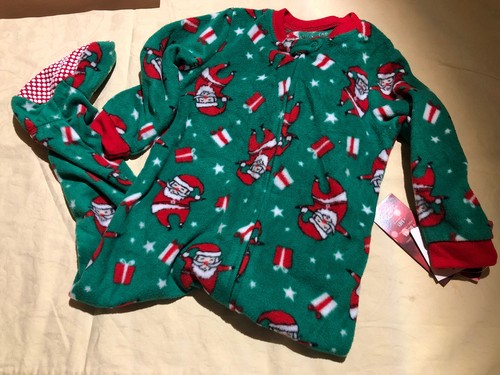 Urlaub Pyjama mit Füßen Santa Einteiler Kinder Größe 18 Monate Einzelhandel $ 20 (RD-23-141) - Bild 3 von 7