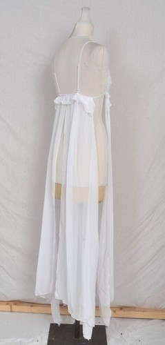 Weißes langes Kleid Blütenblatt Swirl wunderschön M UK 10-12 Chiffonkleid - Bild 3 von 3