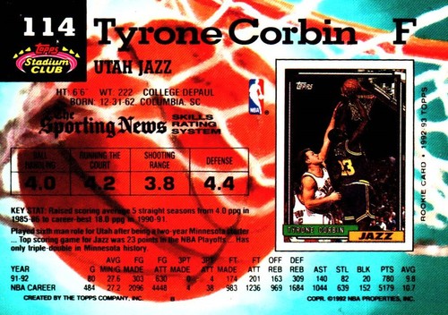 Mint 1992-1993 Topps Stadium Club NBA Basketball Sport Trading Cards Series 1-2 - Picture 249 of 533