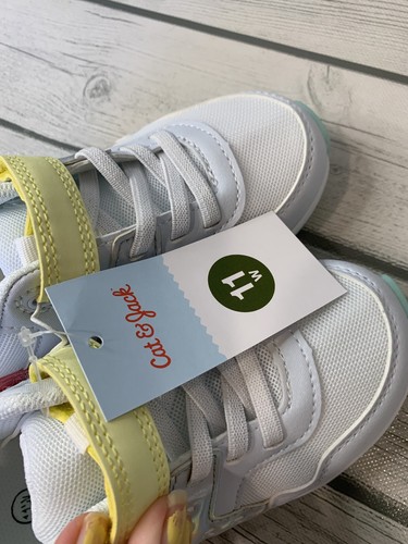 Toddler Honor Wide Width Apparel Sneakers Cat & Jack White Pastel Shoes 11W NWT - Picture 5 of 12