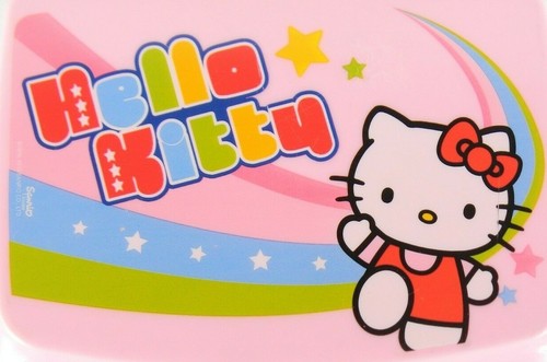 Sanrio 2010 Hello Kitty Rosa Contenedor de almacenamiento Plástico Almacenamiento Baratija - Imagen 2 de 5
