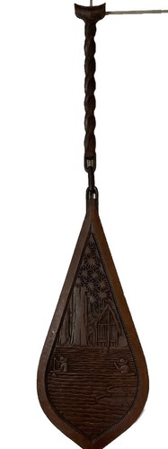 VTG Brazilian Hand Carved Wooden Art Paddle MANACAPURU-AM Cacula Villager - Picture 3 of 7