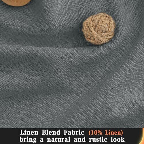 Linen Blackout Curtains for Bedroom,Pinch 40"W x 96"L (Pack of 2) Flagstone - Picture 4 of 7