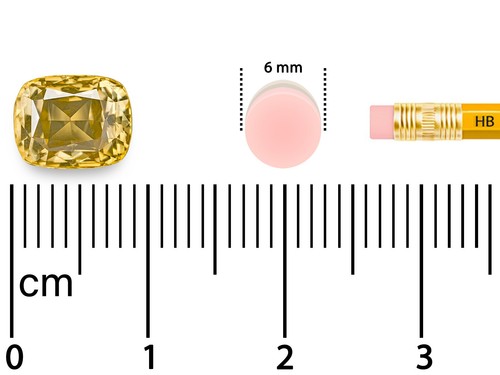 IGI Certified CEYLON Yellow Sapphire 3.43 Ct. Natural Untreated NEAR LOUPE-CLEAN - Picture 4 of 5