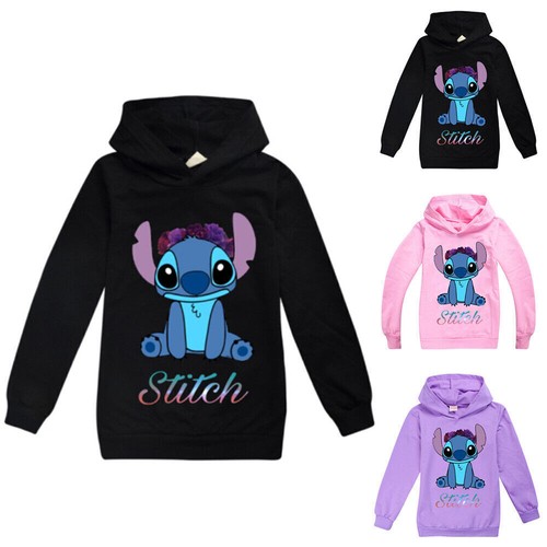 Kinder Lilo und Stitch Langarm Hoodies Top Pulli Shirt Kapuzenpullover Geschenk