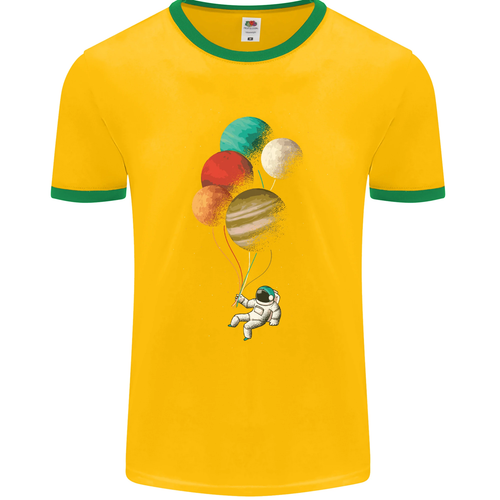 An Astronaut With Planets as Balloons Space Mens Ringer T-Shirt FotL - 第 15/36 張圖片