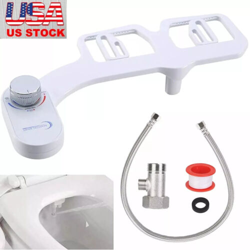 Dual Nozzle Spray Bidet Fresh Cold Water Non Electric Toilet Seat Attachment USA