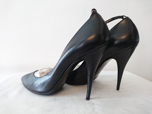DANIELE BERDINI Italien Pumps High Heels "schwarz" 1980er Jahre -- Gr. 39,5