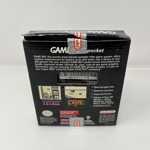 1997 Game Boy Pocket Console MGB-001 Black Original Box & Manual Tested Working - Picture 4 of 24