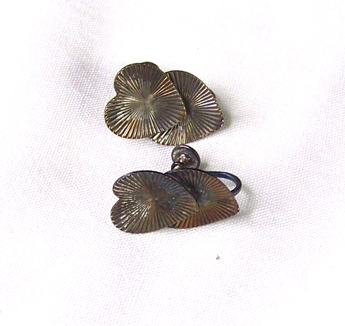 PENDIENTES BEAU VINTAGE PLATA ESTERLINA CORAZÓN CLIP-ON - Imagen 4 de 4