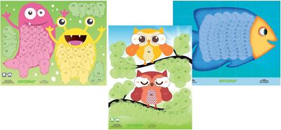 Ortopad  Kids Reward Poster Pack, Monsters/Owls/Fish 
