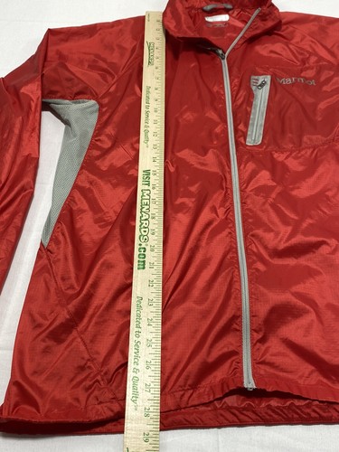 Marmot Nylon Red Gray Rain Windbreaker Jacket Vented Arms Womens XL - Read - Picture 8 of 11