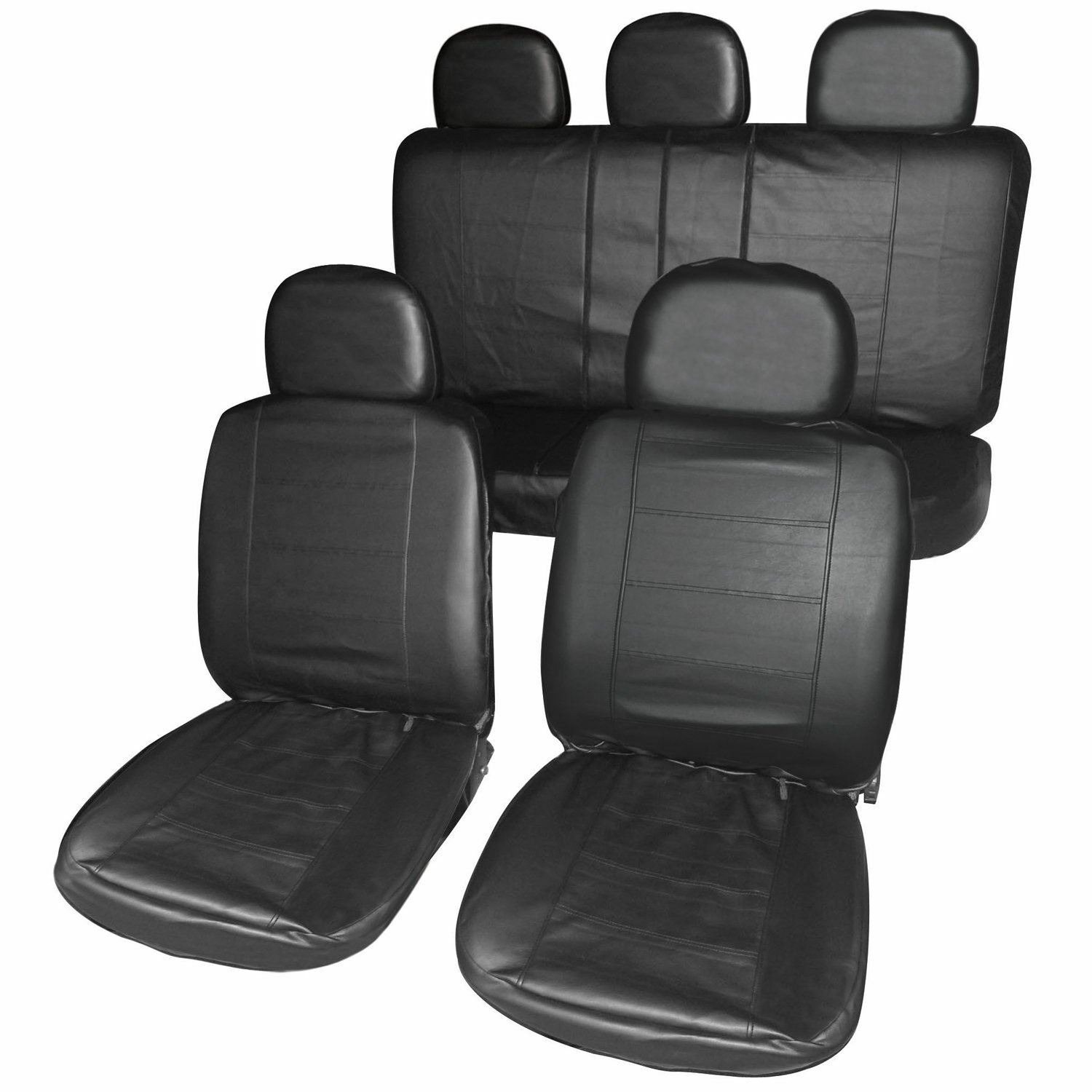 Leatherette Full Set Front & Rear Car Seat Covers for Ford S-Max All Years Leatherette Full Set Front & Rear Car Seat Covers for Ford S-Max All Years