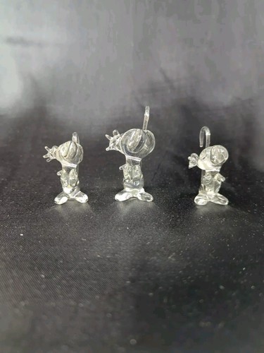 3 Mini Clear Glass Mice Figurines Mouse Figure Trio Long Tails Whiskers New - Picture 6 of 9