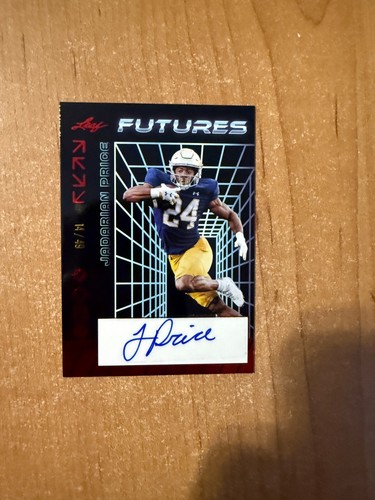 2024 Leaf Futures - Jadarian Price - Red Foil Auto #D 14/49