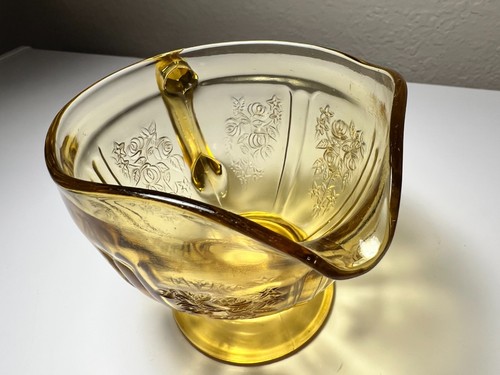 Federal Glass Creamer - Amber Sharon/Cabbage Rose Pattern - Picture 10 of 10
