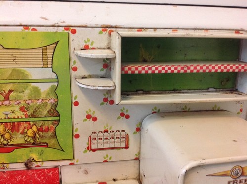 Marx Tin Litho Modern Kitchen Pretty Maid Vintage Play Set 1950s as is - Picture 5 of 6
