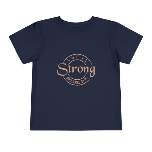 She Is Strong Proverbs 31 25 Toddler Short Sleeve Tee - Picture 22 of 37