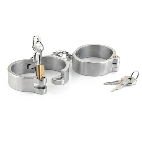 Edelstahl Metall Handschellen Oval Style Verschluss Zwang Handmanschette Geschirr - Bild 11 von 21