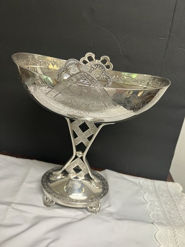 Rogers & Bro Vintage Triple Plated Compote Candy Dish Pedestal Base - Picture 10 of 22