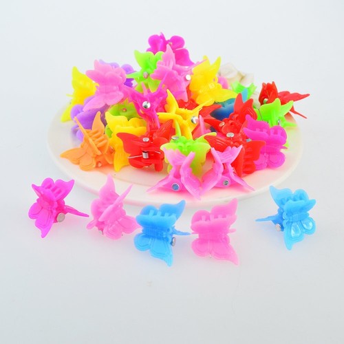 100Pk Mini Butterfly Hair Clips Assorted Color Hair Accessories for Girls Women - Picture 3 of 6