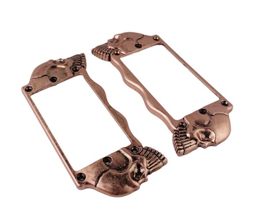 Flat Metal Humbucker Pickup Mounting Ring Set - Bridge Neck Pickups Cover Fra... - Picture 2 of 6