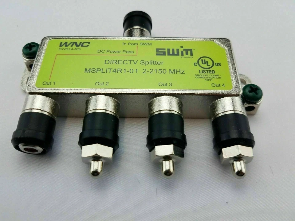 Brand New DIRECTV Approved SWM MRV 4-Way Wide Band Splitter MSPLIT4R1-03 Green - Image 3 of 4
