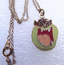 Tazmanian Devil Pendant Necklace Enamel Goldtone 1997 Warner Bros. EUC