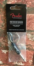Fender Spaghetti Logo Jack Plug Keyring Key Chain, Great Guitar Merch / Gift