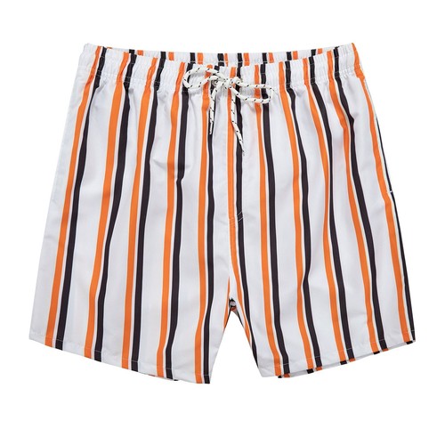 Pantaloncini da spiaggia casual da uomo stampa a righe estate Hawaii pantaloncini da vacanza traspiranti - Foto 23 di 43