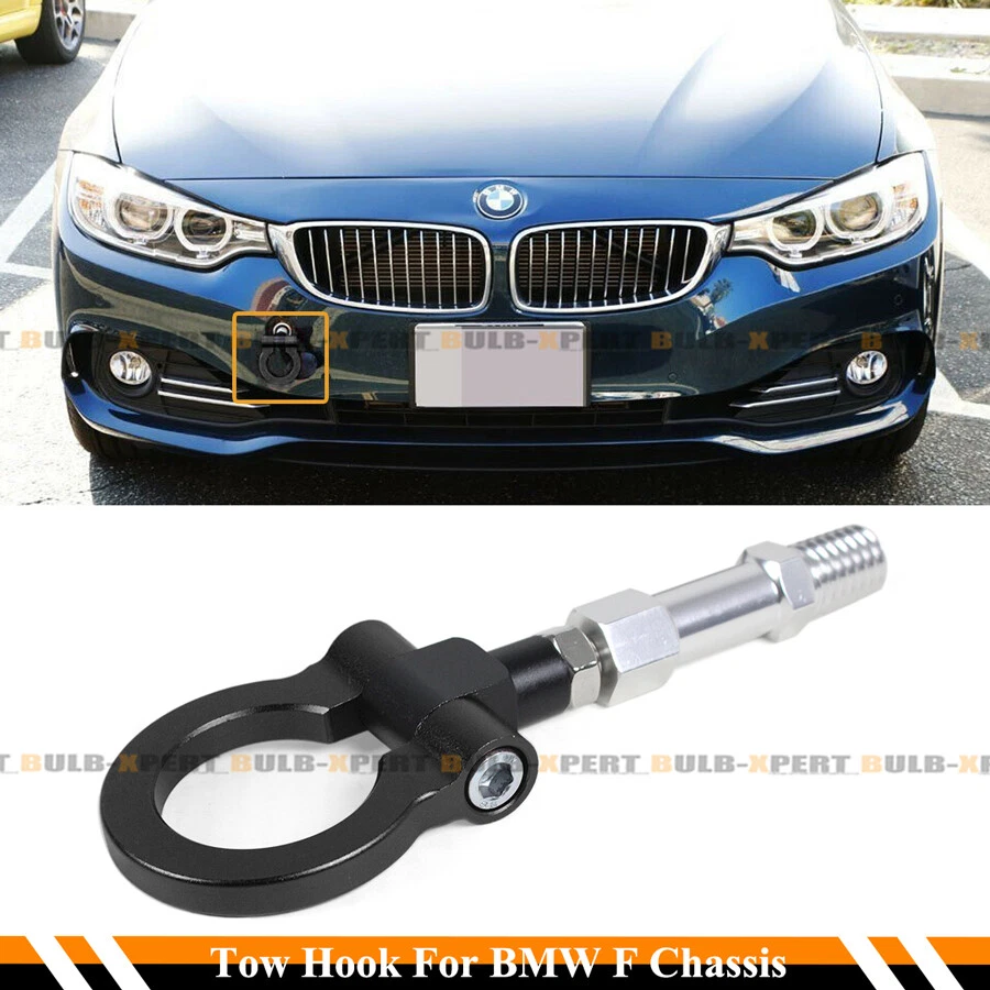 PARA BMW F22 F30 F32 F80 F82 NEGRO ANILLO PLEGABLE TORNILLO EN PARACHOQUES DELANTERO TRASERO GANCHO DE REMOLQUE Foto 2 de 4