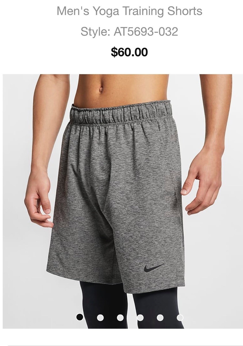 Nike Yoga Shorts Athletic Training Dri-FIT AT5693-032 (Gray) Men's