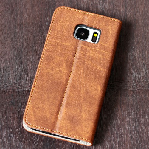 Leder Schutzhülle für Samsung Galaxy A5 S7 S8 S9 und Huawei P20 Cover Handy - Picture 4 of 12