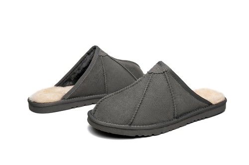 【SALE】AUSTRALIAN SHEPHERD® UGG Slippers Men Sheepskin Wool Nonslip House Rafael - Picture 53 of 60