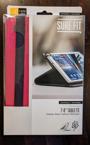 Case Logic Sure Fit Stand Case - For 7-8 Inch Tablets - Pink - 第 1/3 張圖片