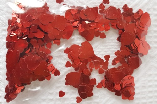 Red Hearts ~ Table Confetti ~ Wedding, Valentine Day ~ Party Decor Sprinkles - Picture 2 of 7