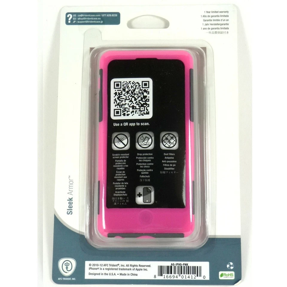 Trident Aegis Dual-Layer Pink Cover Hybrid Case for iPhone 5S/5/SE (1st Gen) - Image 4 of 4