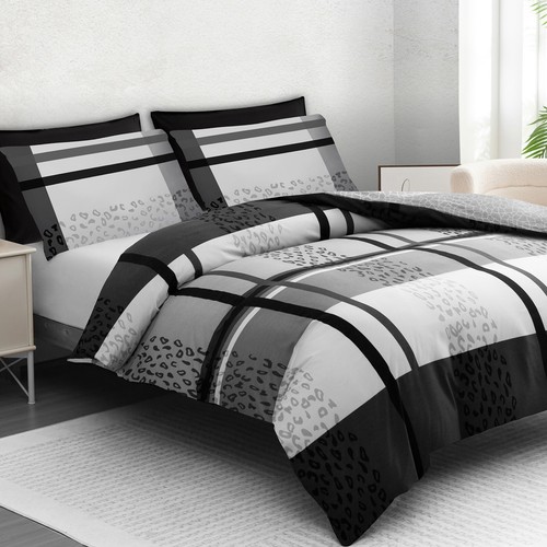 Zip Duvet Cover Set Reversible Bedding Sets Quilt Covers King Size Double Single - Picture 98 of 521