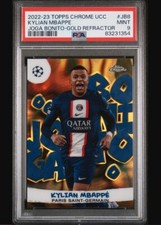 2022-23 Topps Chrome UCC Kylian Mbappe Bonito-Gold Refractor /50 #JB8 PSA 9 MINT