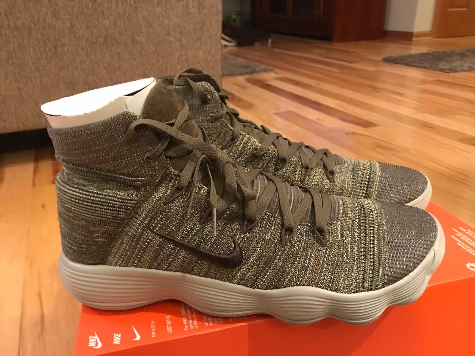 Nike NikeLab Hyperdunk 2017 Flyknit NL React Cargo Khaki 917728 300 Size 14 Nike NikeLab Hyperdunk 2017 Flyknit NL React Cargo Khaki 917728 300 Size 14