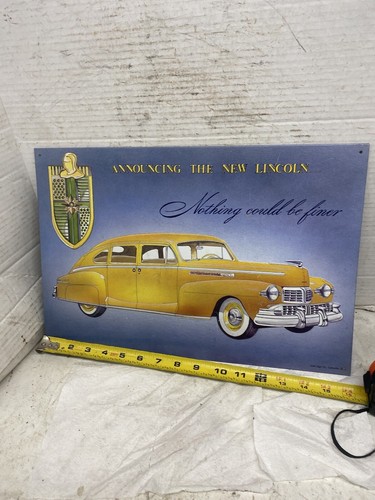 Vintage ANNOUNCING THE NEW LINCOLN Metal Repro Advertising Sign AAA Sign Co 16” - Picture 11 of 14