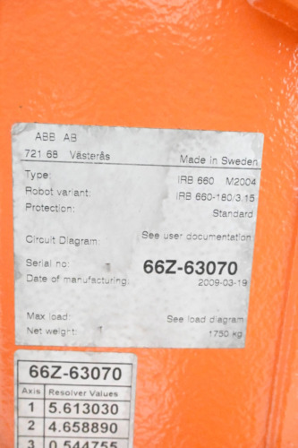 ABB Roboter IRB 660 M2004 inkl. ABB Schaltschrank IRC5 M2004 + Keba Bedienpanel - Bild 9 von 11