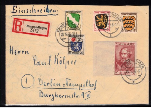 Französische Zone Allgemeine Ausgabe 1-13 gestempelt Briefe Landkarten (22853) - Picture 2 of 7