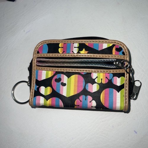 Bolso bandolera bolso billetera conjunto corazones flores estrellas arco iris rayas niñas mujer - Imagen 14 de 17
