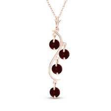14K. SOLID GOLD NECKLACE WITH NATURAL GARNETS