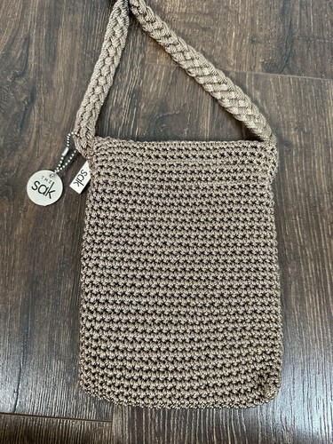 THE SAK Classic Crochet Small Crossbody Bag Purse Tan - 7” x 5” - Picture 10 of 10
