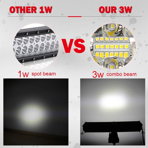 42inch Curved LED Light Bar Spot Flood Combo Driving Offroad 4X4 SUV 4" Work pod - Afbeelding 6 van 9