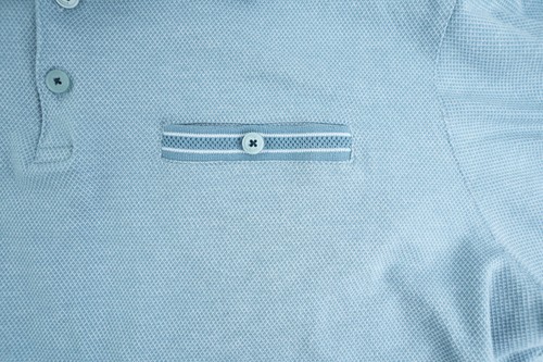 Ted Baker Adult Mens Polo Shirt 5 Accent Collar Blue Short Sleeve Pocket Rugby - Picture 15 of 15