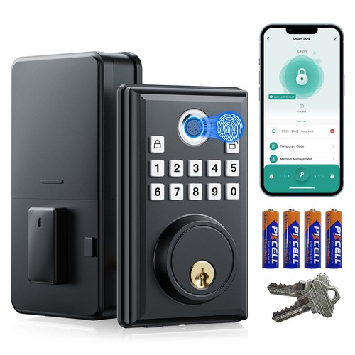 Fingerprint WiFi Smart Door Lock Biometric Keyless Entry Deadbolt Bluetooth APP - Picture 9 of 9